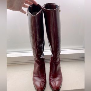 Louise et Cie high maroon leather boots